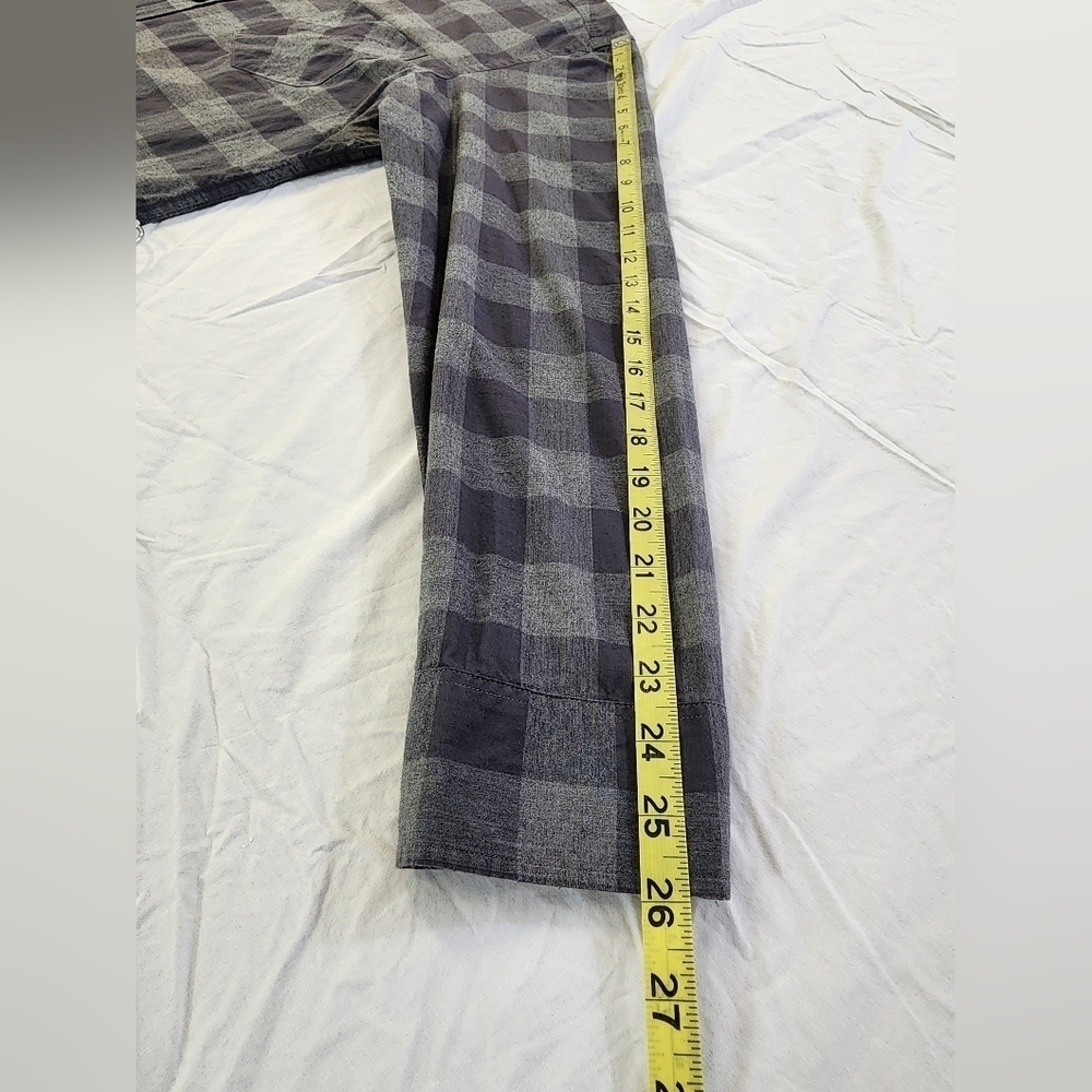 Billy Reid Men's Gray Plaid Long Sleeve Shirt Standard Button UpPocket, sz LD - Picture 6 of 16